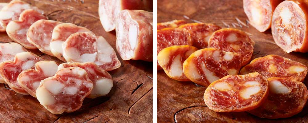 サラミ・ビアンコとサルシッチャ・ドルチェ